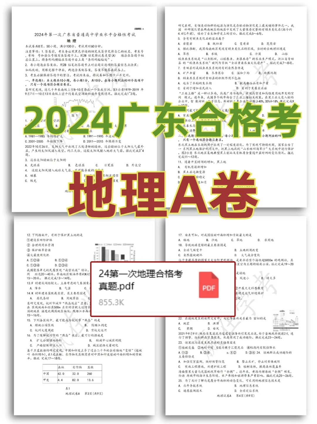 🔥不会还有人没做过最新的地理卷吧