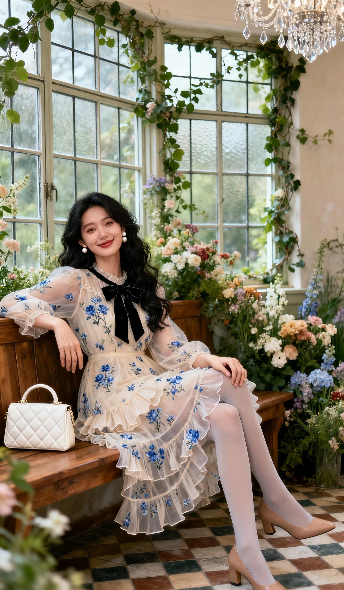 梦幻花房下午茶，甜美公主风穿搭🌸💗