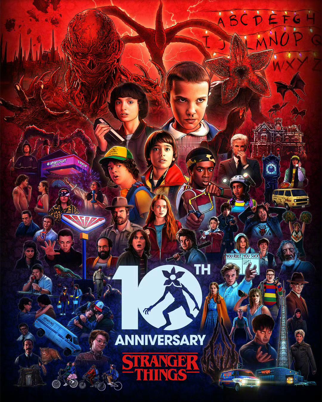 怪奇物语开播10周年官方发布十周年纪念海报！ 
