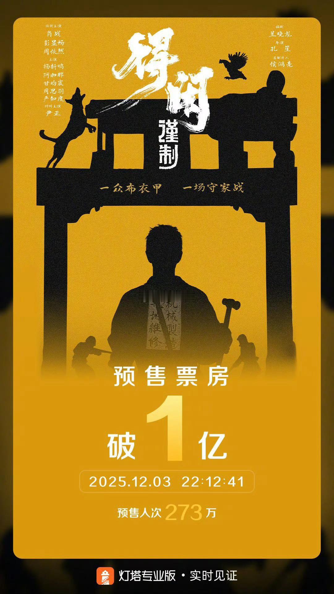 得闲谨制预售总票房破亿距离上映还有三天 看看空降预售最终会冲到多少跨年电影愿