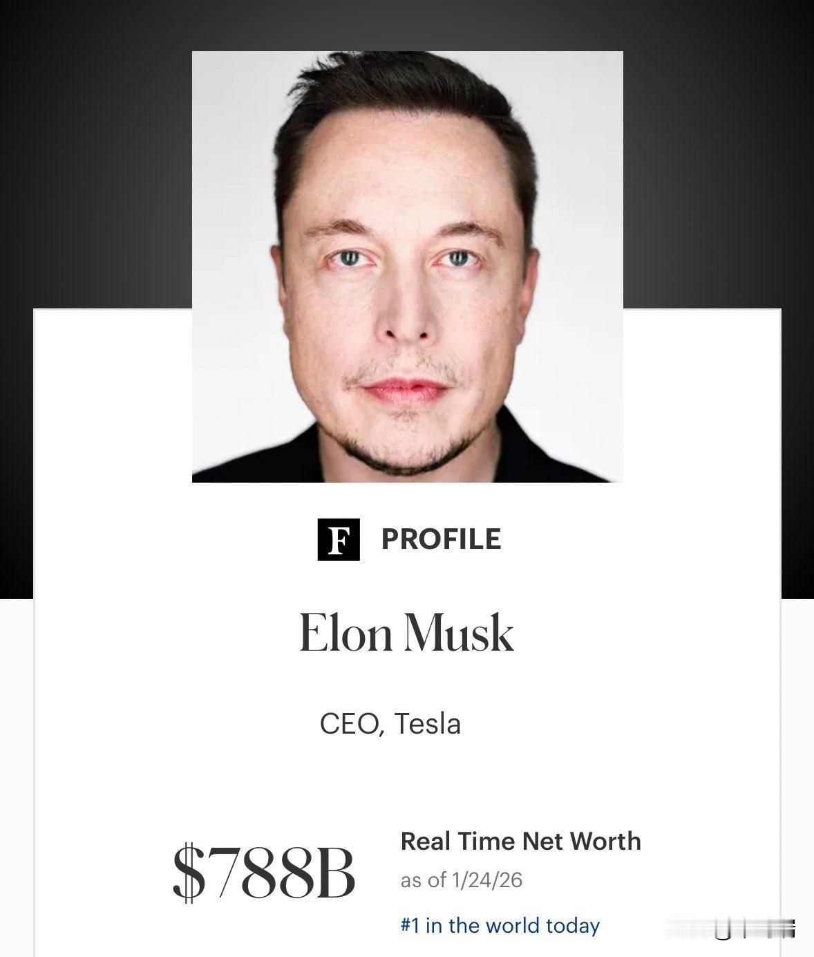 截至2026 年 1 月 24 日，埃隆·马斯克 (Elon Musk) 确实是
