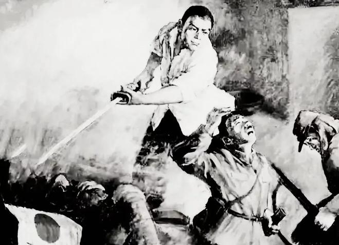 1938年，朱荣贵到自家西瓜地里检查，发现一个日本兵在偷吃西瓜，他大怒，直接绕到