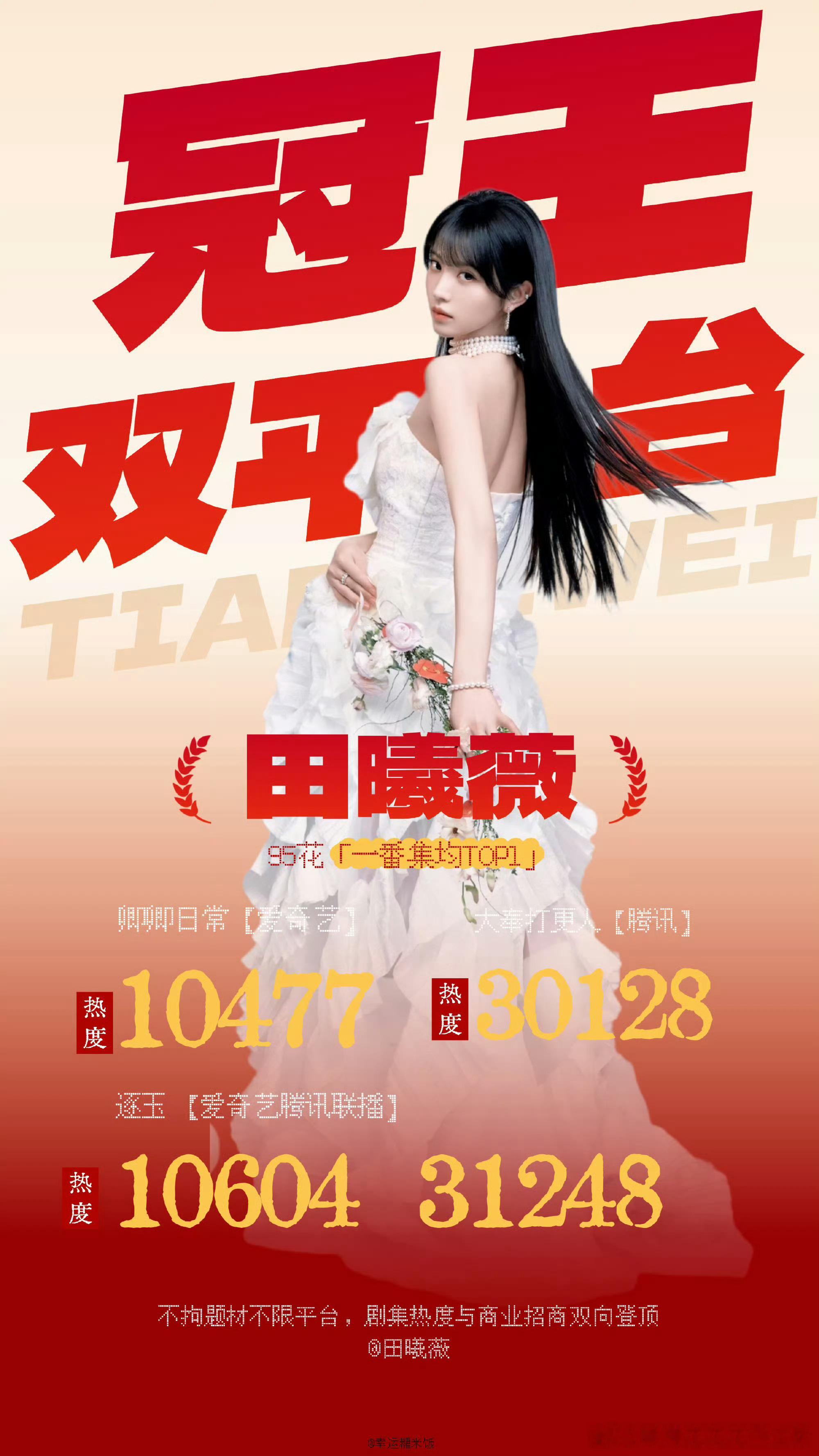 内娱95花综合排行榜田曦薇拿成绩说话，951实至名归！有些🍋不要跳脚了，打不过