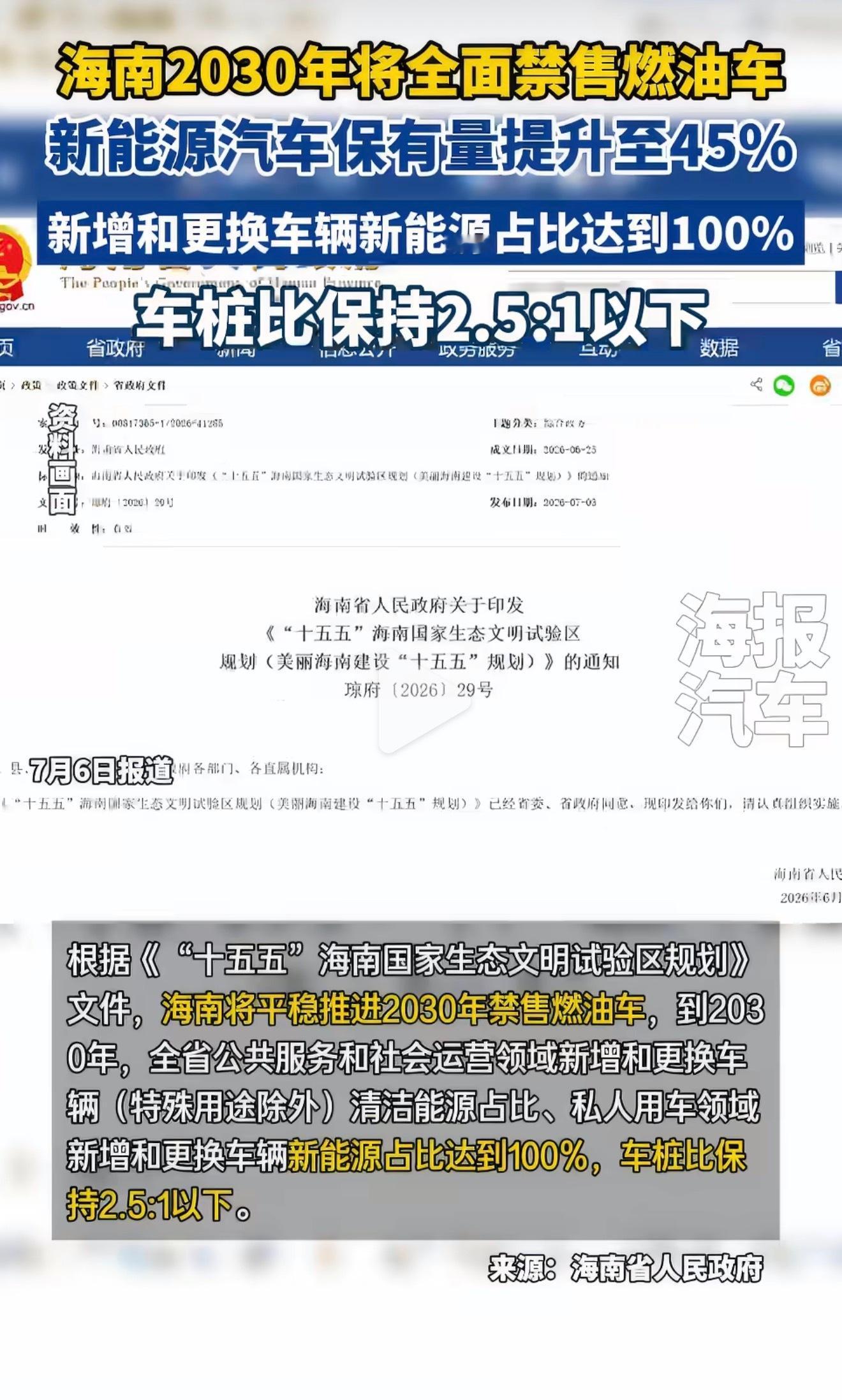 中国首个禁售燃油车省份确认原来是海南！2030年开始执行，剩下的时间不多了，想要