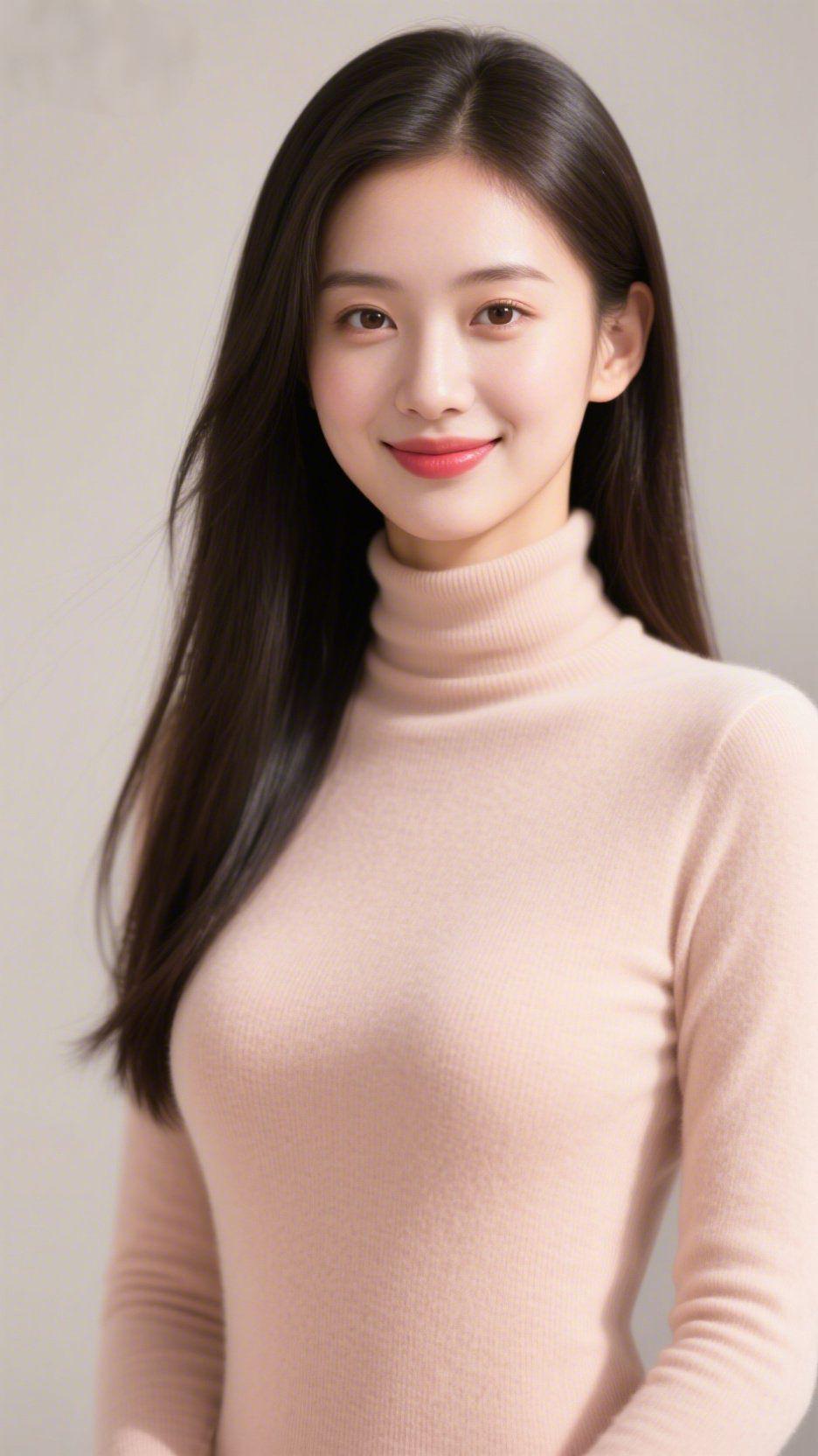 《柔杏针织的轻柔日常》
 
柔杏针织裹着绒软质感，高领弧度如轻展的云絮，妥帖落在