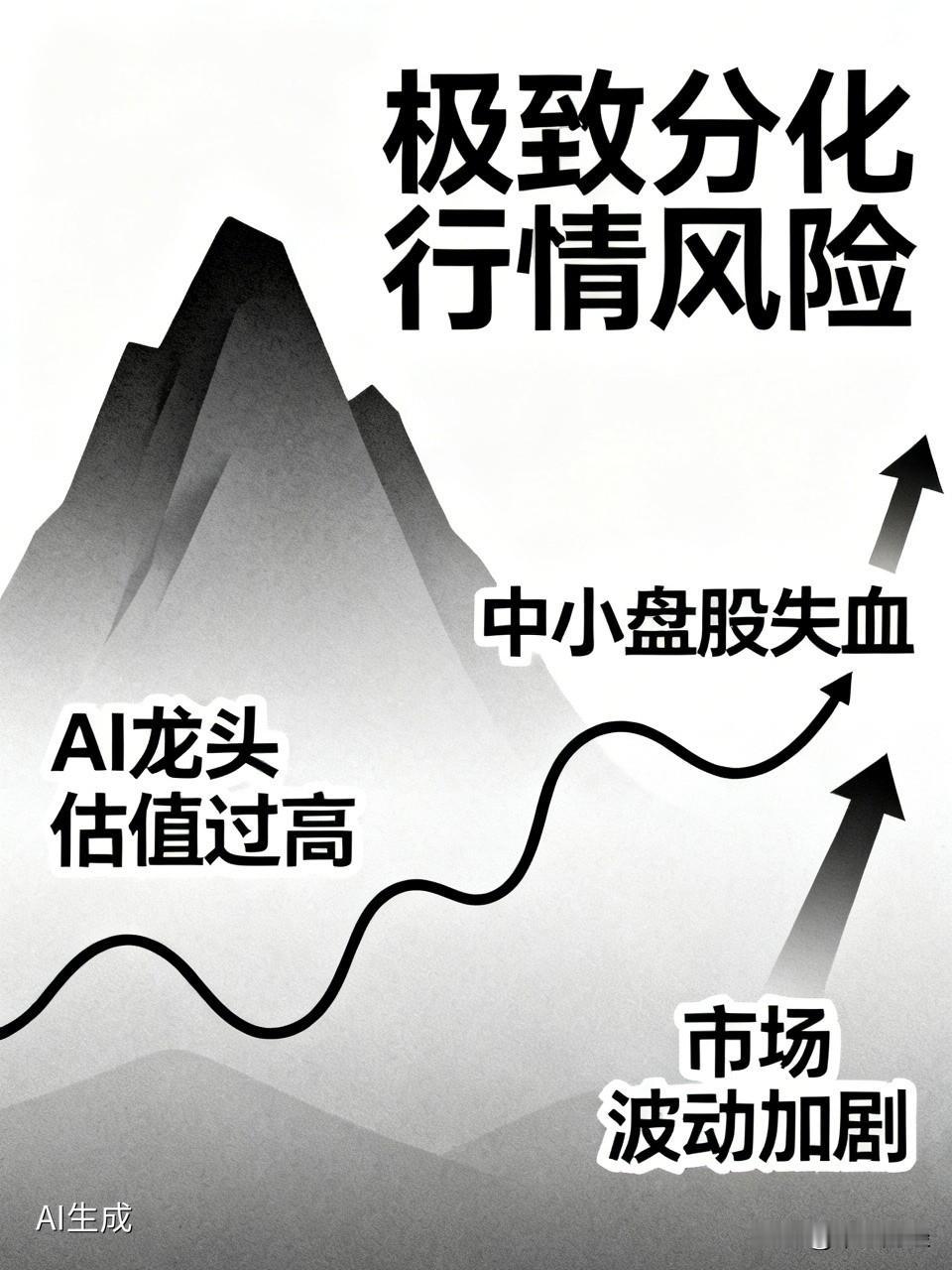 这种极致分化的行情确实存在一定风险。当前是存量资金博弈及杠杆运作，量化运作格局，