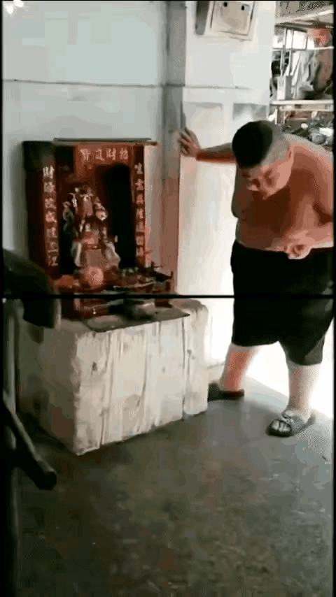 这哥们的胃口真好，是个不折不扣的吃货，连供品都敢吃，还有什么不敢吃的？如果换成一