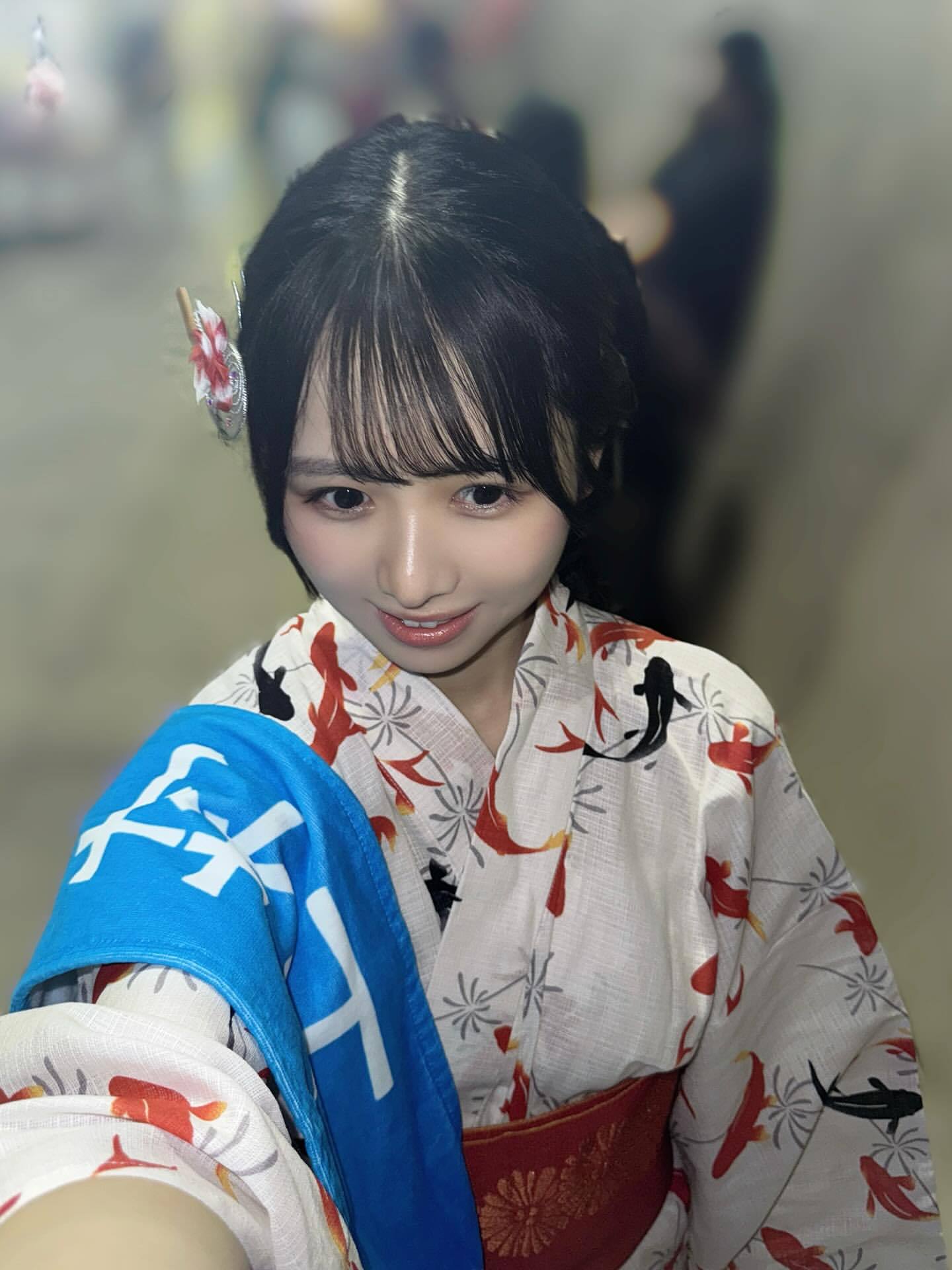 上村ひなの「リアルミーグリin幕張メッセ　金魚の浴衣でした~一緒に夏祭り行こ