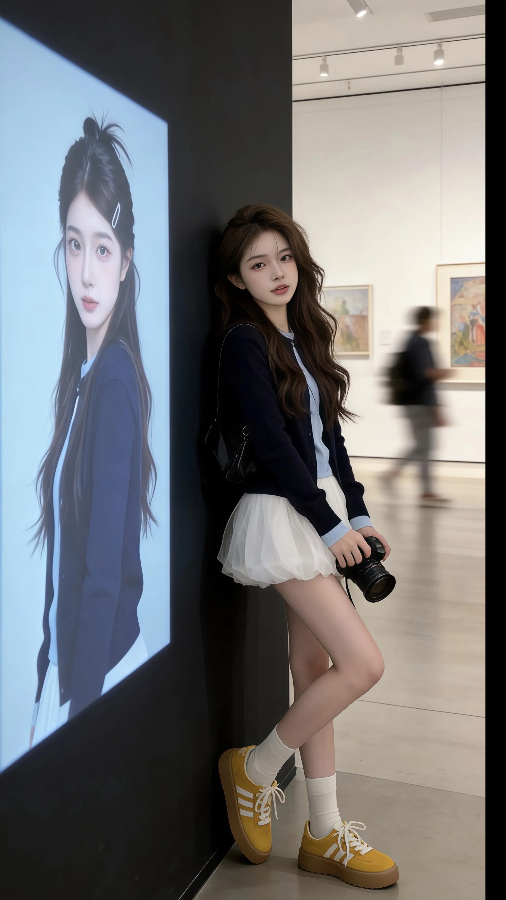 被易梦玲的中式美征服了法式鱼骨裙自带白月光滤镜姚安娜淡蓝色流光长裙造型...