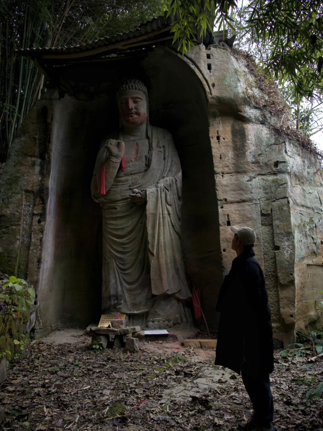 在一声声农家犬吠中终于找到了这尊南宋大佛