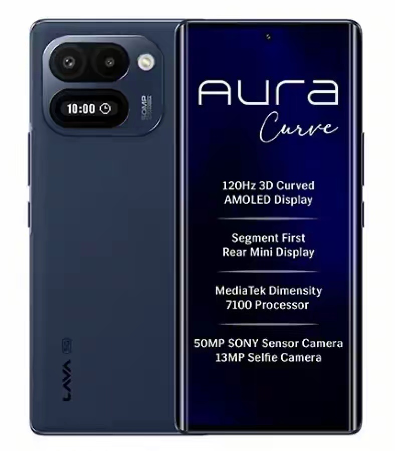 Lava Aura Curve在印度正式亮相，这个背面副屏的设计真的很有特色。简
