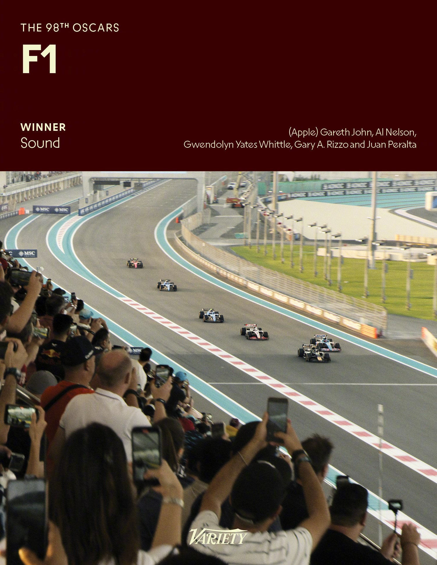 奥斯卡最佳音效：《F1：狂飙飞车》2026奥斯卡获奖名单