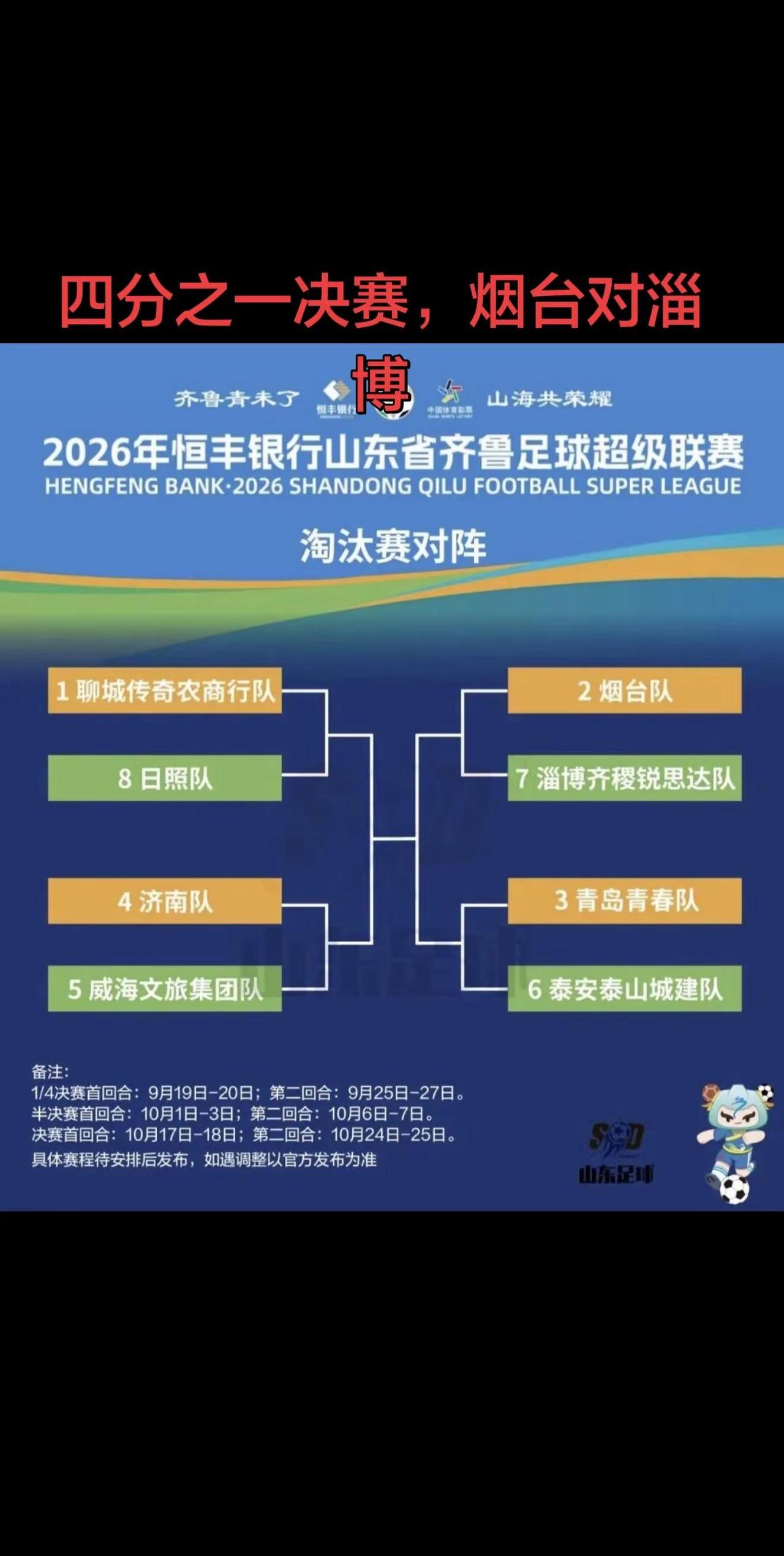 虽然我们排名第二，淄博排名第七，但是我们不会轻视任何一个对手，毕竟淘汰赛一切归零
