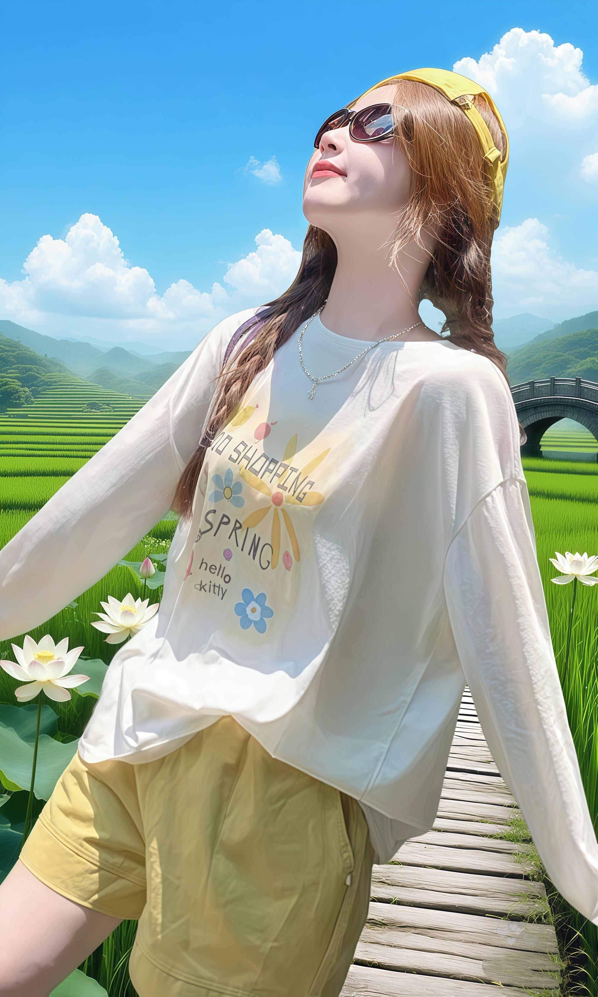 防晒罩衫来袭，夏季薄款印花长袖搭配海边出游，轻松驾驭松弛感穿搭！休闲百...