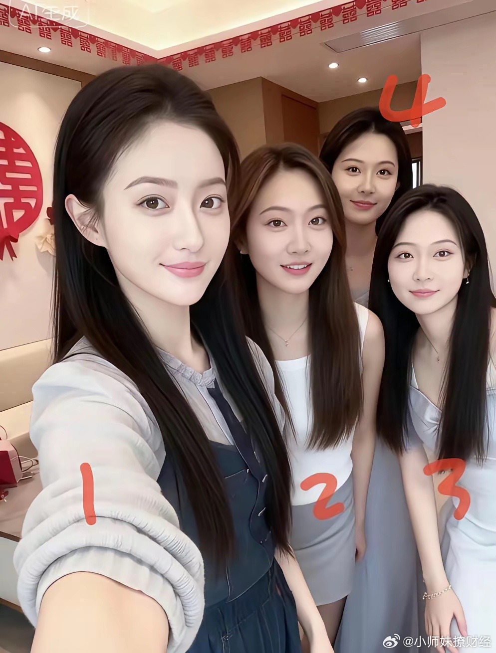 这四个伴娘，你觉得谁最漂亮？ 