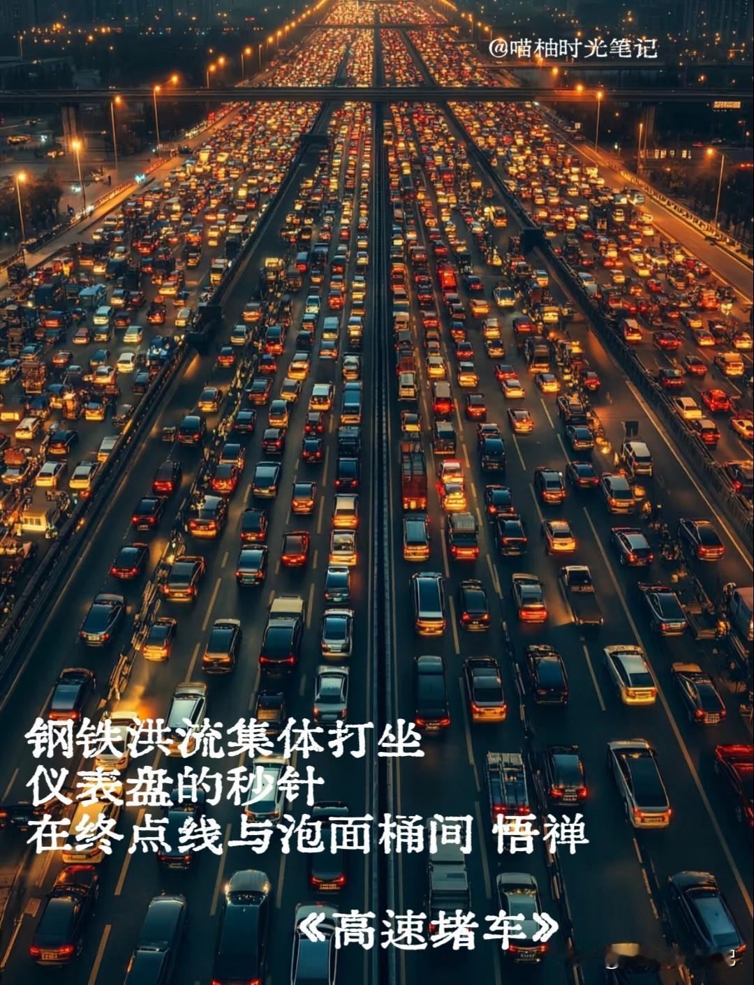 再堵的路，挡不住我们回家的执念，车龙蜿蜒处，是亿万中国人对团圆的奔赴。
当尾灯串