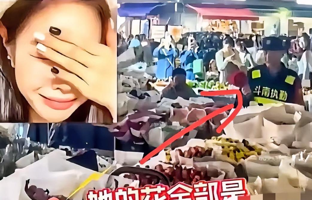 昆明斗南花市，一个保安举着大喇叭，对着一个卖花的老太太反复喊：“各位游客大家好，
