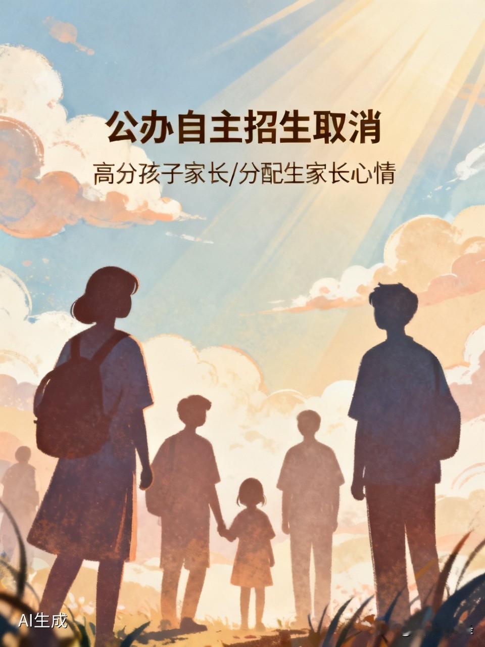 公办自主招生取消了，高分孩子家长和分配生家长的心
情酸爽。

几家欢喜几家愁的情