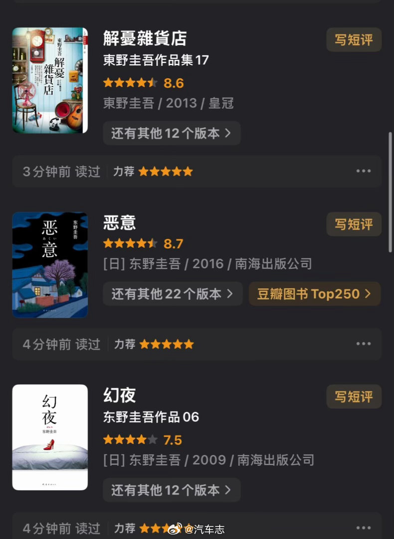 相信不少朋友都看过东野圭吾的作品，你们最喜欢哪一部？东野圭吾遗作东野圭吾去世