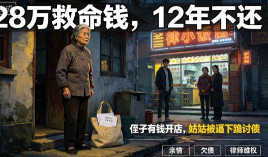 侄子18岁无证驾驶车祸病危，姑姑借出28万救命，时隔十二年有钱开店拒不还钱，出言