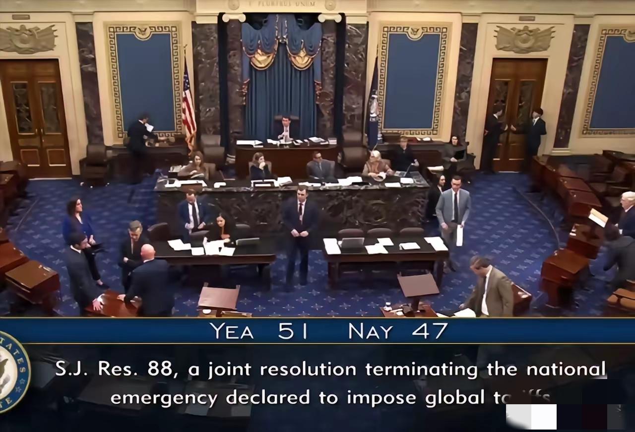 【突发】美国政坛又地震了！💥  
​刚刚，美国参议院以 50票赞成、46票反对