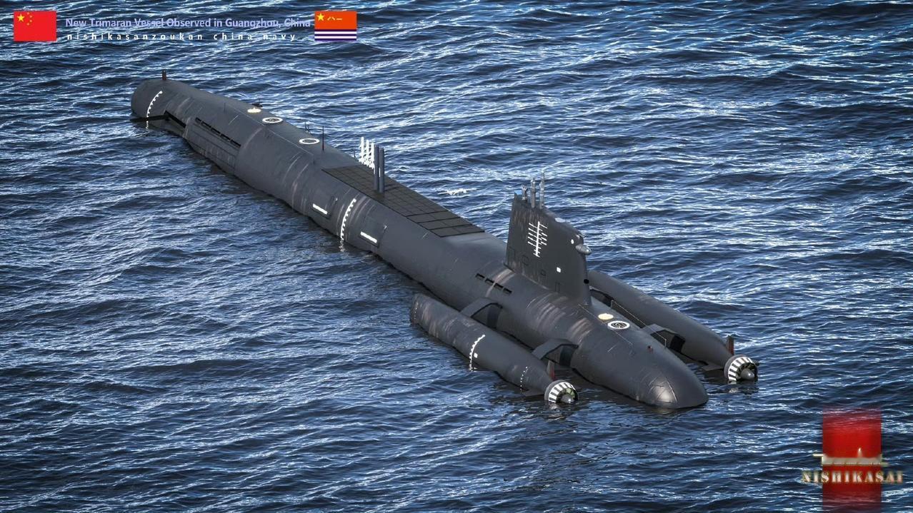 三体无人半潜式武库舰，行驶时只露出一小部份，很难被发现。48垂发井，武力值直逼0