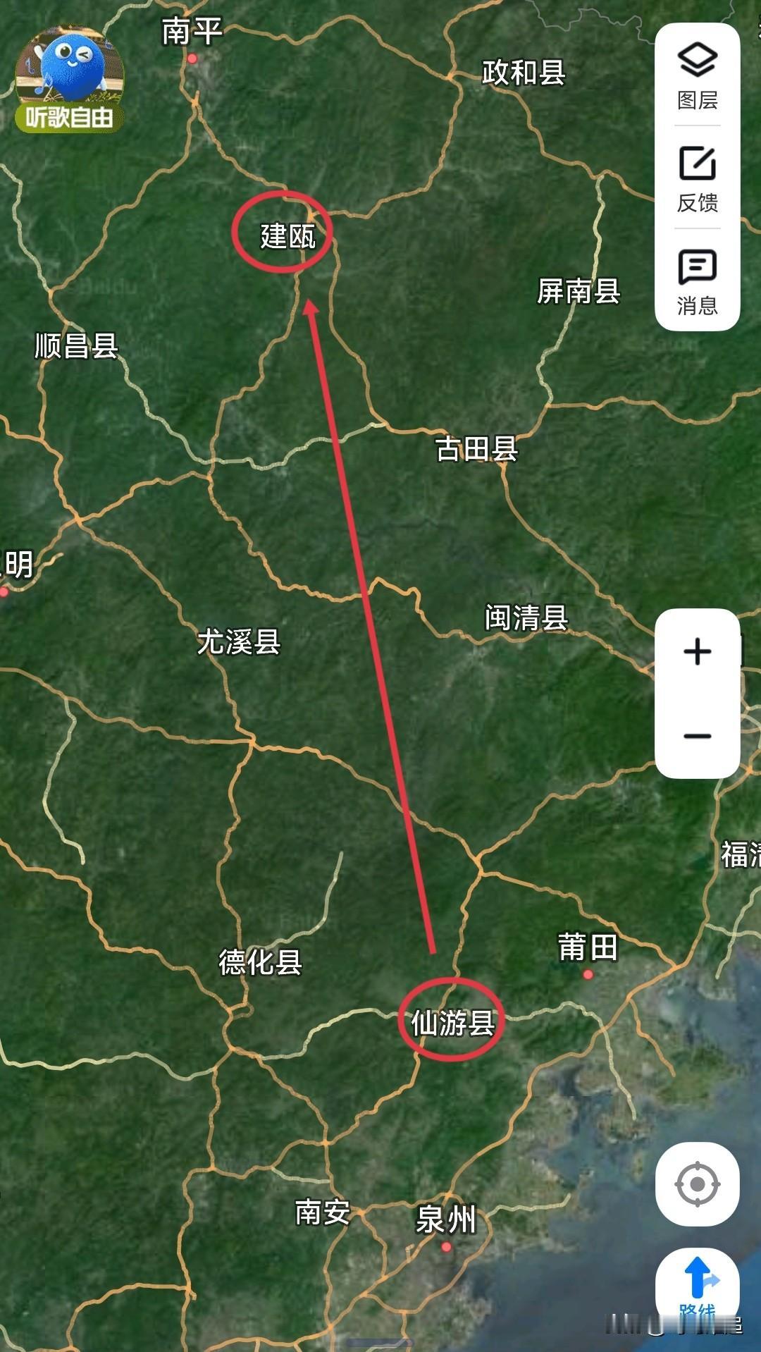 跨市，从莆田仙游县2到南平建瓯市1算那个什么吗？
仙游与建瓯作为福建南北两端的实