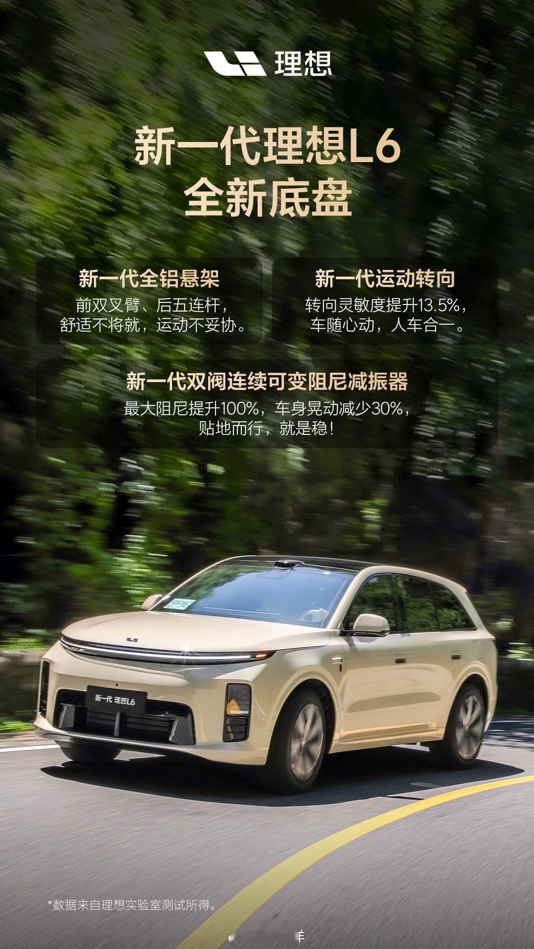 新一代全铝悬架，新一代双阀连续可变阻尼减振器：最大阻尼提升100%，车身晃动减少