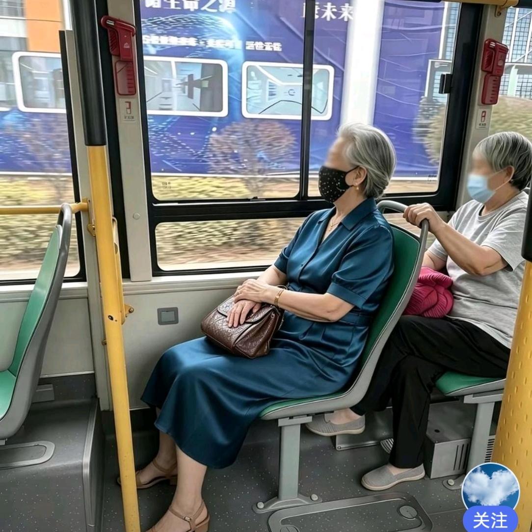 公交车上这一幕，看得人很有感触
 
两位阿姨坐在一起，气质差别挺大。

左边阿姨