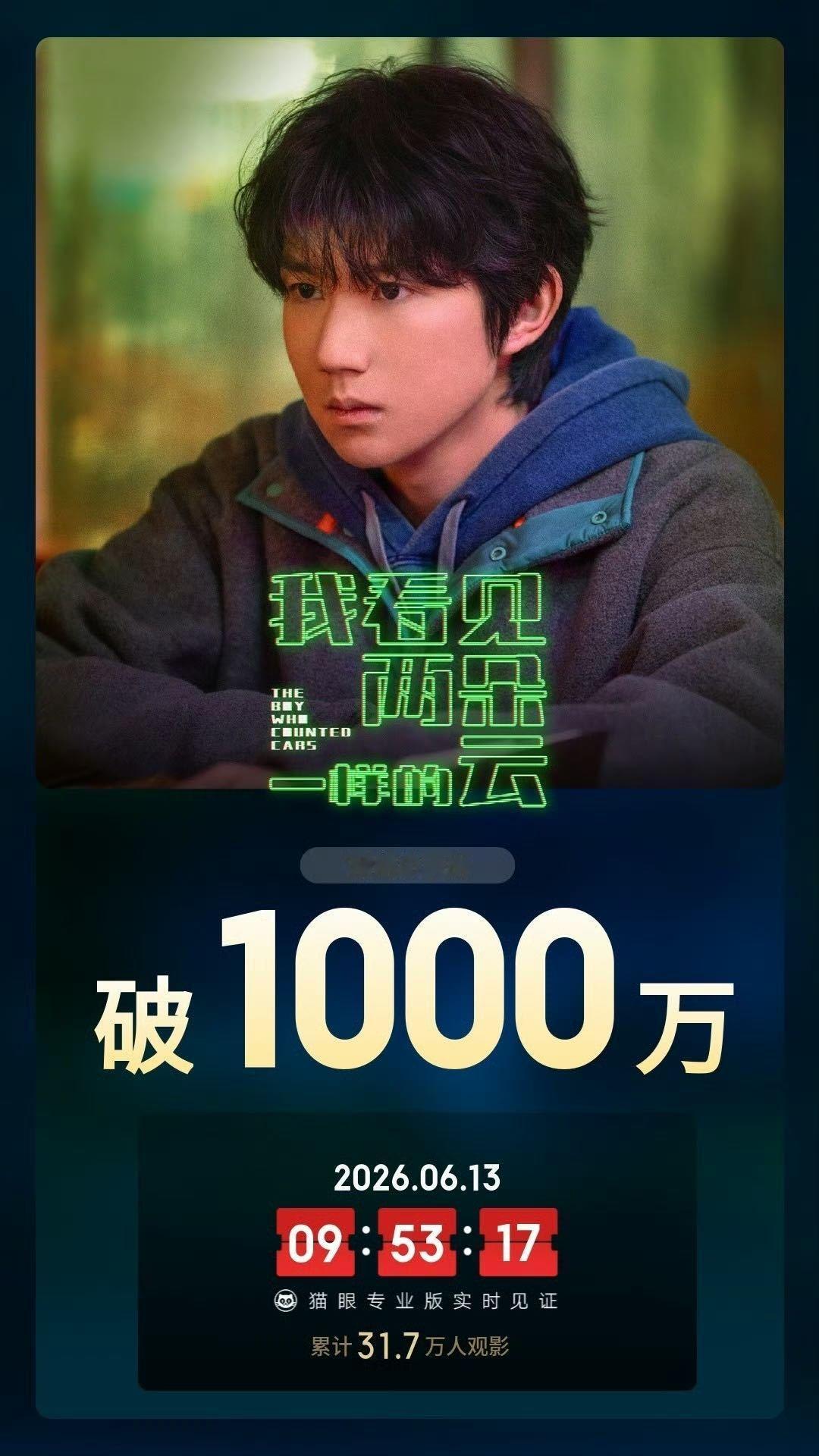 我看见两朵一样的云预售票房破1000万 两朵云真棒！王源真棒！燥候两朵云☁️☁️