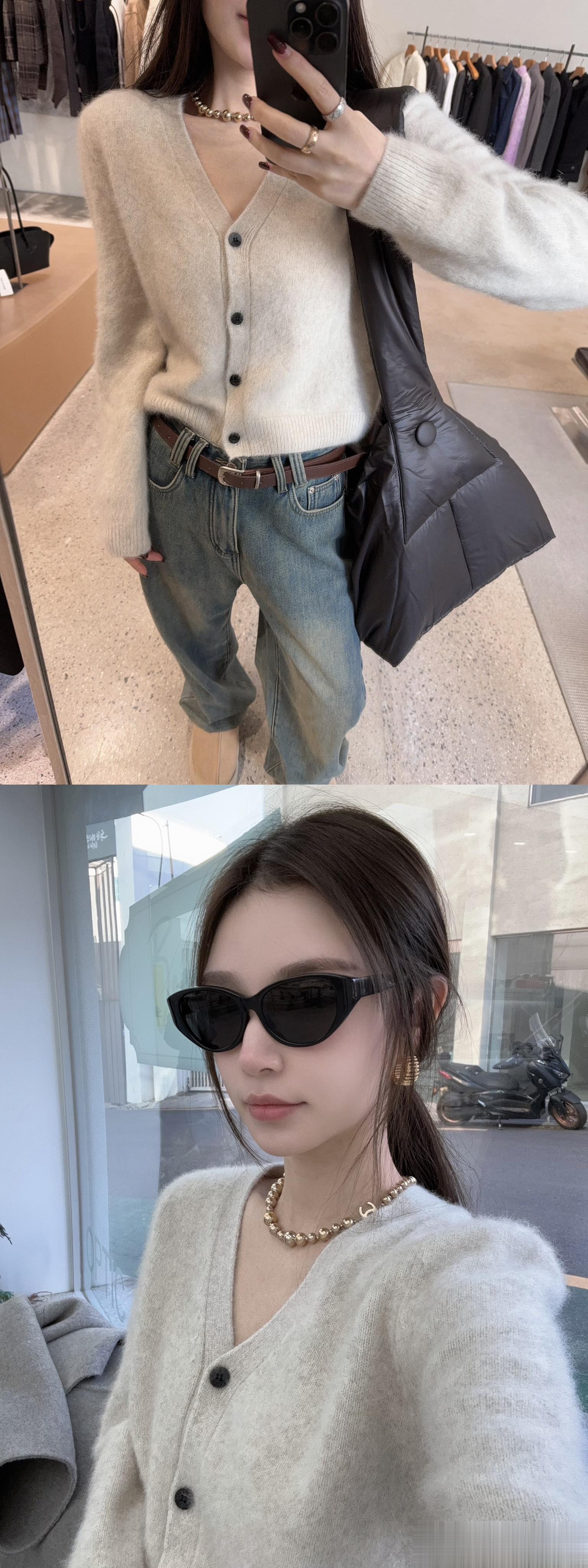 你们催的狐狸绒开衫剧透来啦[亲亲]理图才发现搭配了好多 配连帽大衣/南非洛曼皮草