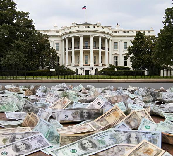 就问特朗普急不急，如今美国国债已经悄咪咪冲破39万亿美元，更吓人的是，从38万亿