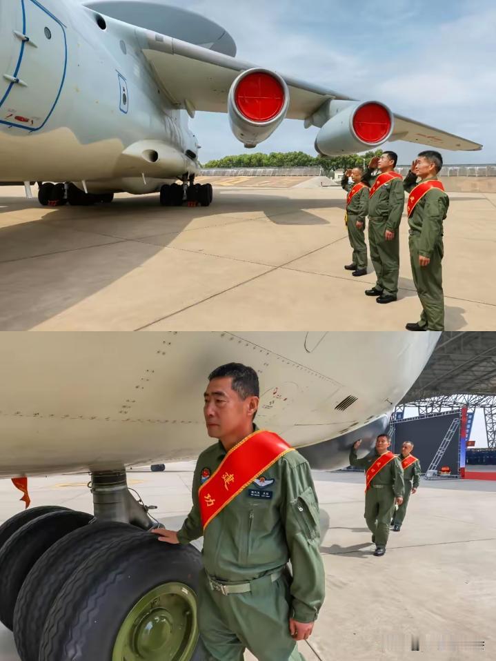 这是我国第一架大型空中预警机“空警2000”完成所有科研试飞任务，光荣退役时拍下