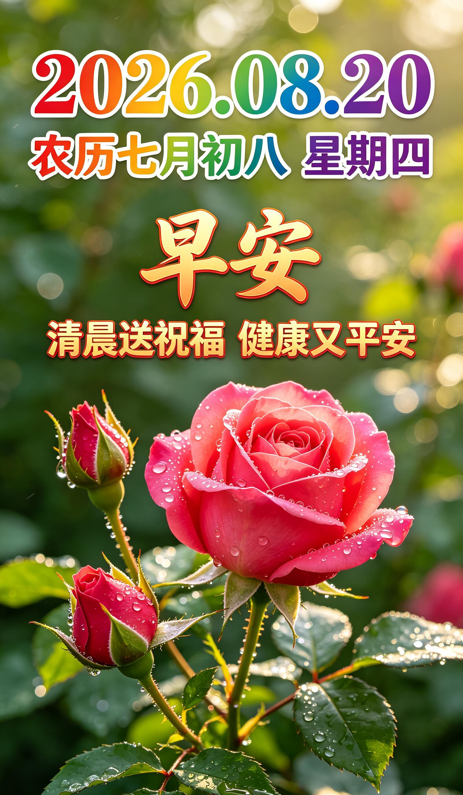 2026.8.20周四早安祝福图片海报壁纸拿图吱一声噢～ 