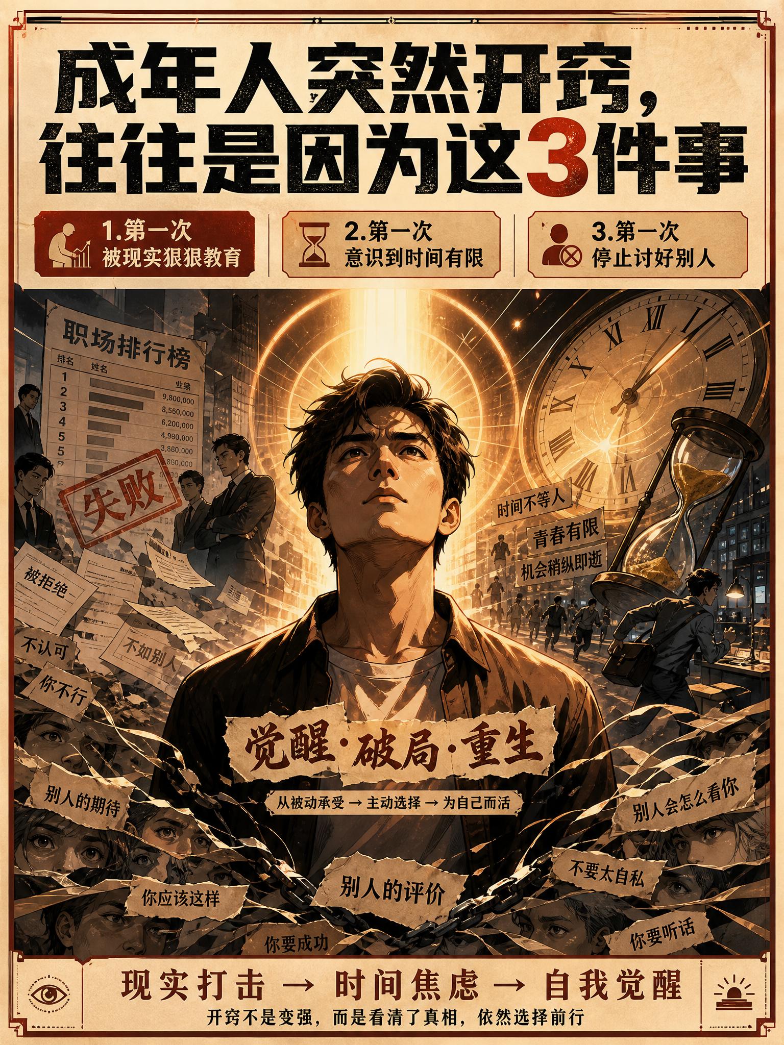 成年人突然开窍，往往是因为这3件事。“成年人真正的开窍，往往不是被谁点...