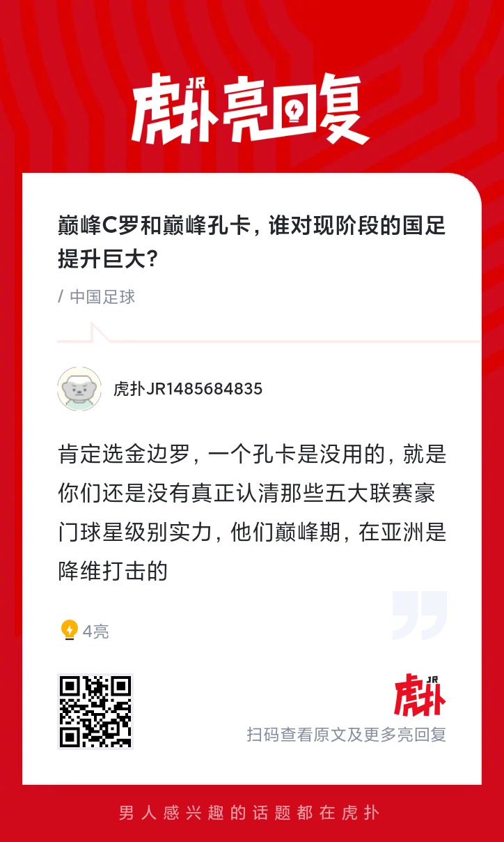 巅峰C罗和巅峰孔卡，谁对现阶段的国足提升巨大？ 