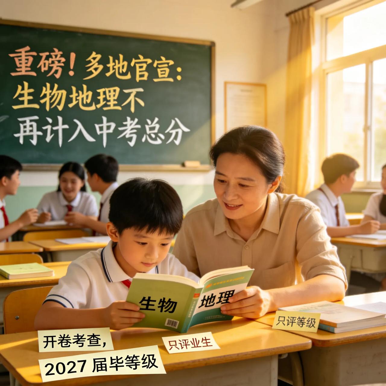 重磅！多地官宣：生物地理不再计入中考总分，家长们松口气了？
 
今天才知道，中考