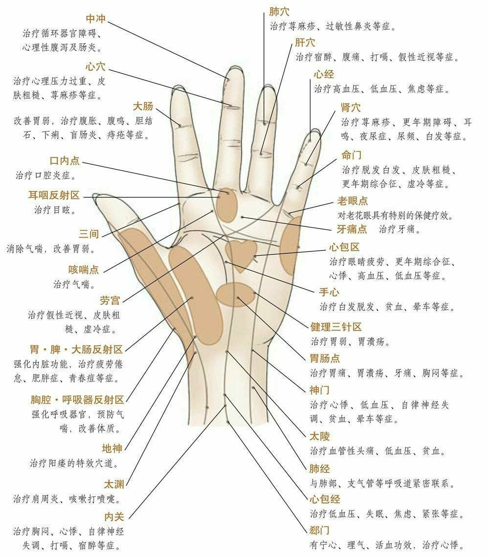 手部的反射区，拿走不谢 ​​​