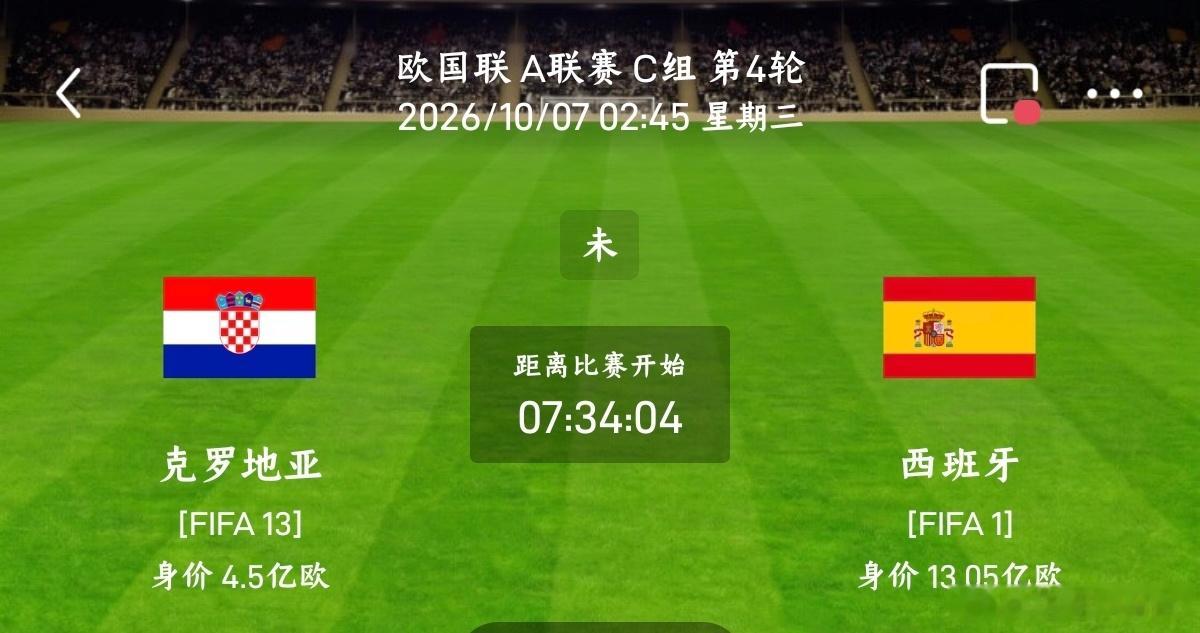 克罗地亚vs西班牙008欧国联方向：客胜年龄：1:2 1:3 1:2进⚽数：3 