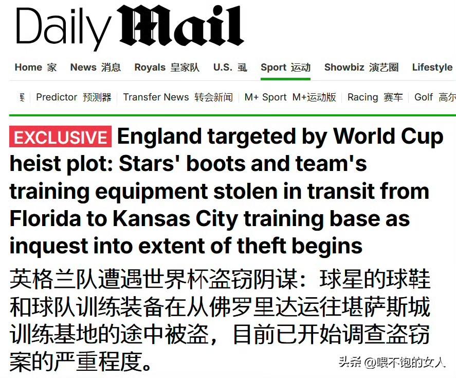 奇了怪了，
发达国家小偷怎么这么多？[捂脸]
英格兰参加世界杯容易吗？小偷竟然把