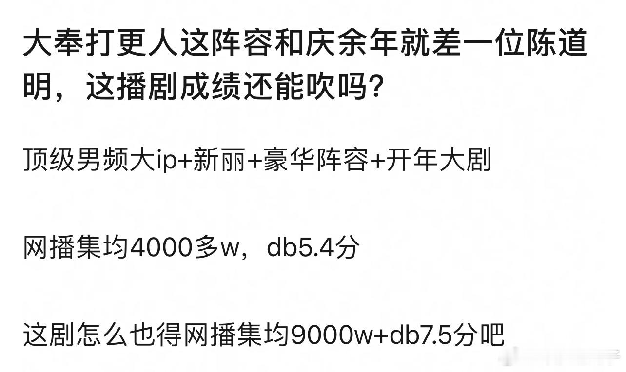 不说陈道明了，就说王鹤棣能跟85扛剧🥜张若昀同咖吗就拿来比？🐟丝怎么不拿🐟