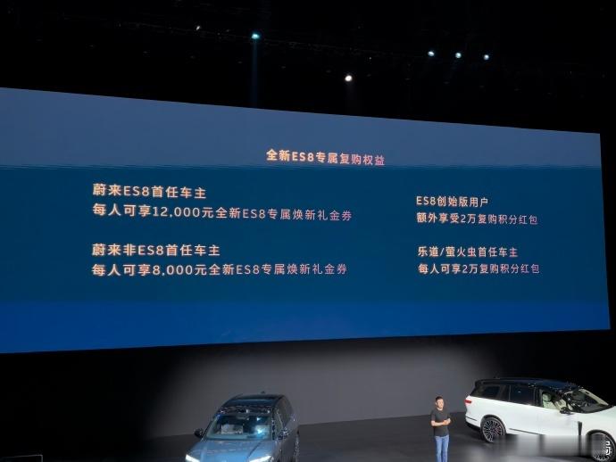 蔚来全新ES8租电方案预售30.88万起蔚来全新ES8正式开启预售，豪华版买断价