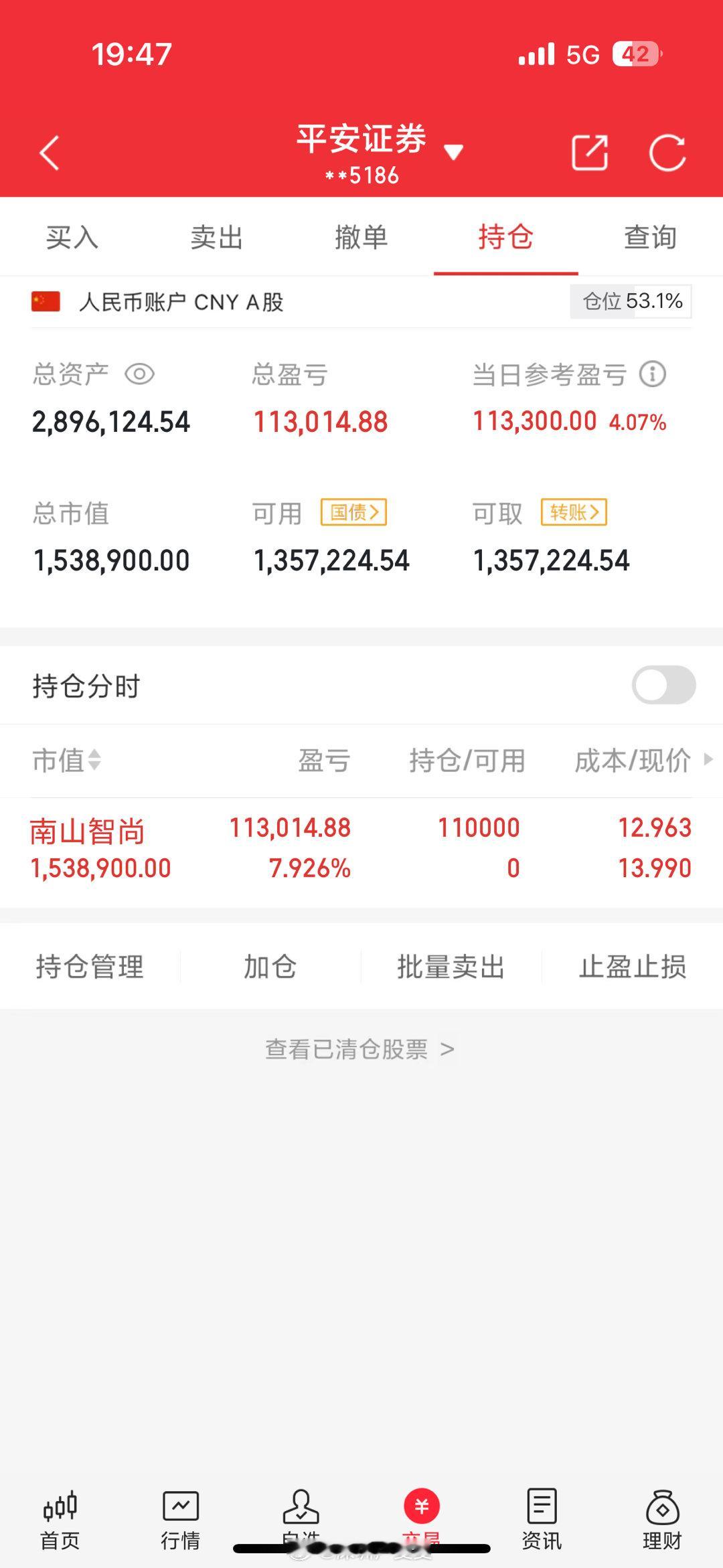 50万本金，目标一年做到500万，一年翻10倍（第64天）今日买*：南山*尚  