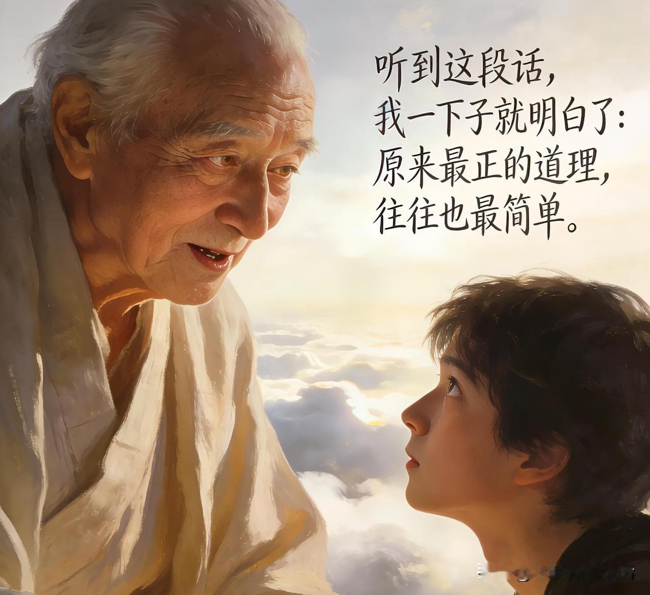 听到这段话，我一下子就明白了：原来最正的道理，往往也最简单。

      想想