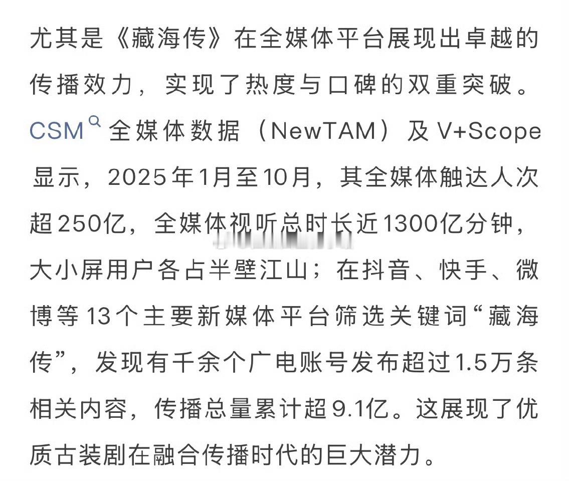 在上星频道晚黄金时段古装收视里，2023年-2025年目前为止，肖战的《藏海传》