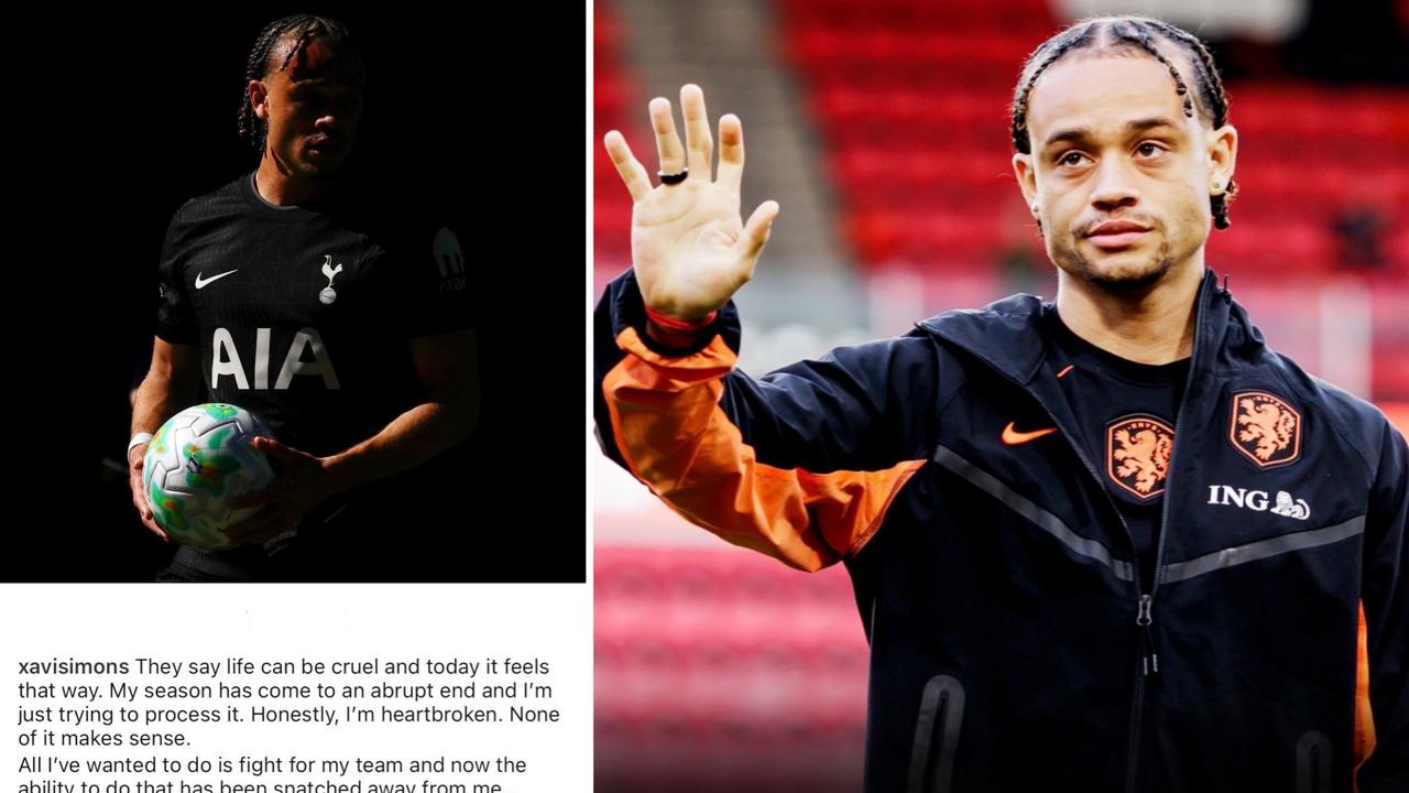 哈维·西蒙斯十字韧带撕裂赛季报销，不仅无缘世界杯，而且2027年才能重返赛场。