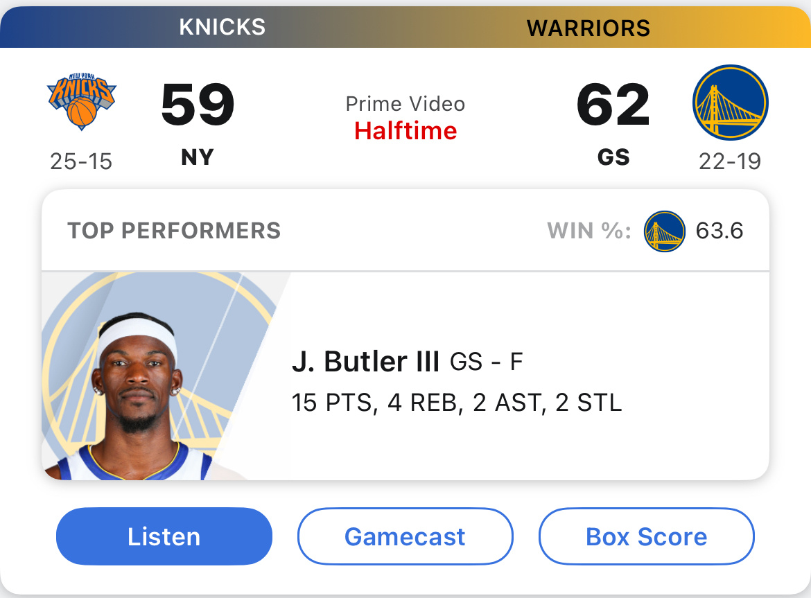 从落后17分到领先3分，勇士半场还算不错，但是一想到布伦森都没打，这个不错要改成