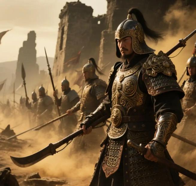 戚家军与倭寇激战，一名倭贼头目企图和戚家军单挑，戚继光当场脱下自己穿的银铠，表示