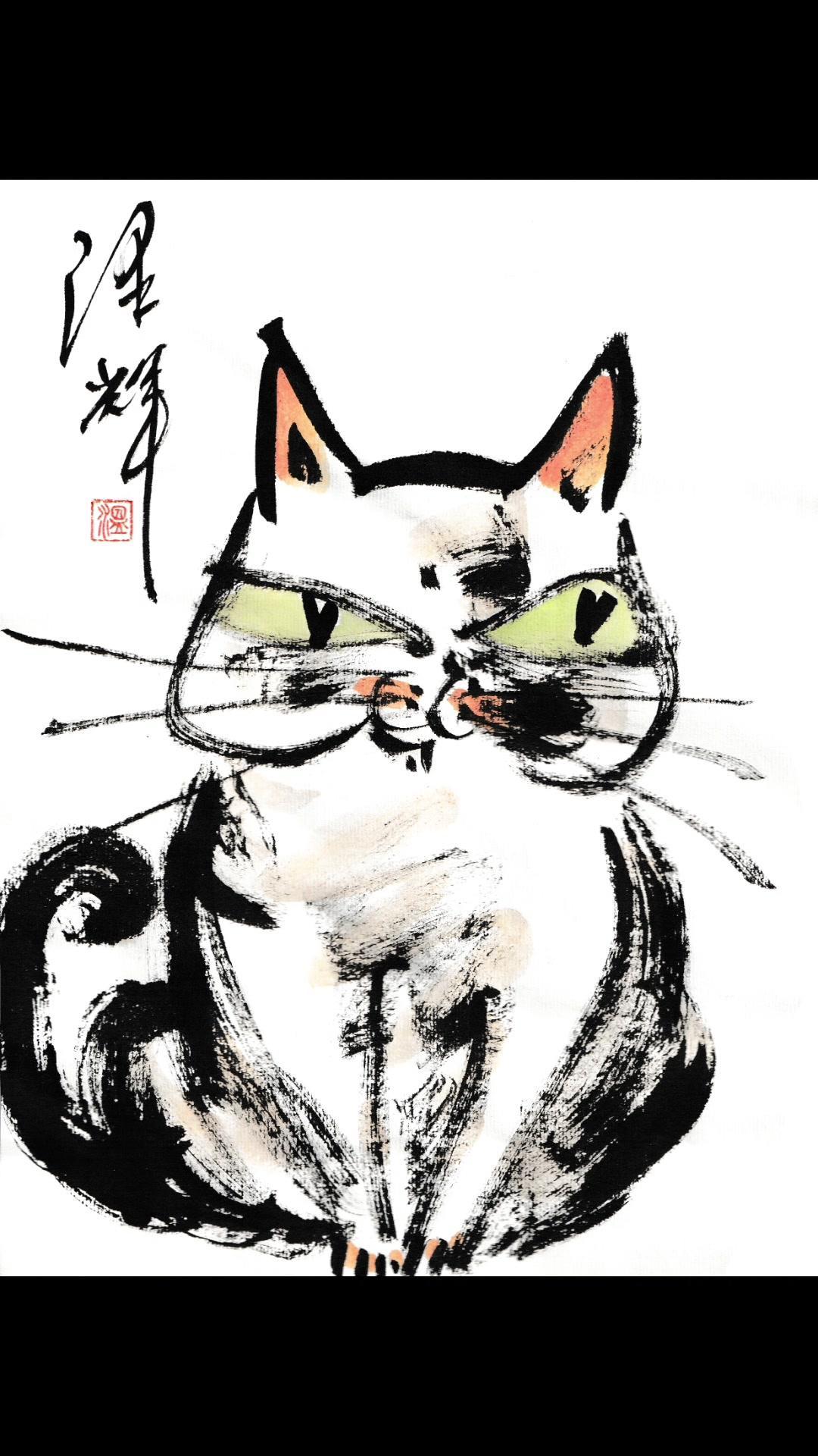 丑萌天花板！这潦草猫谁画的？🖼️第一次见这种画风，线条歪歪扭扭的小猫却特别灵动