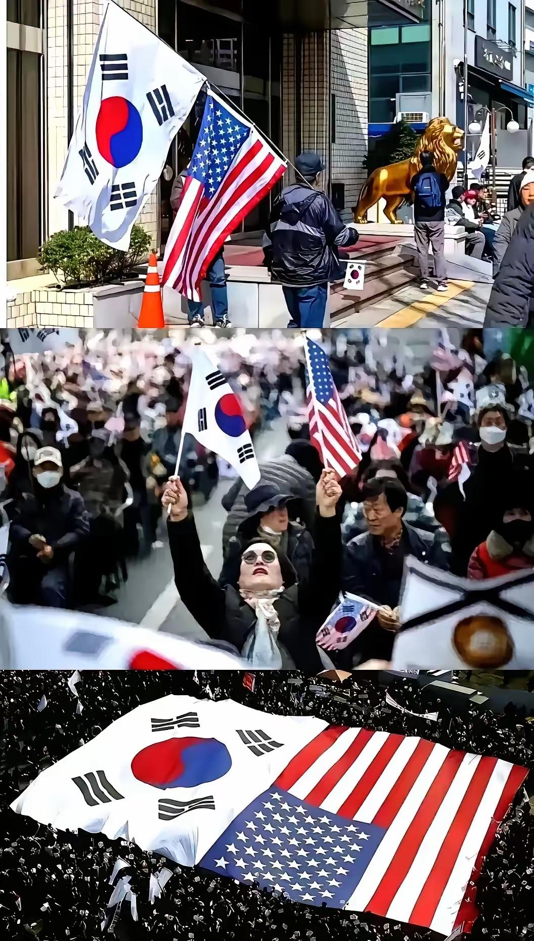韩国街头几万人摇旗呐喊，以为能把中国人吓住，结果中国手机屏幕上连热搜都没挤进去。